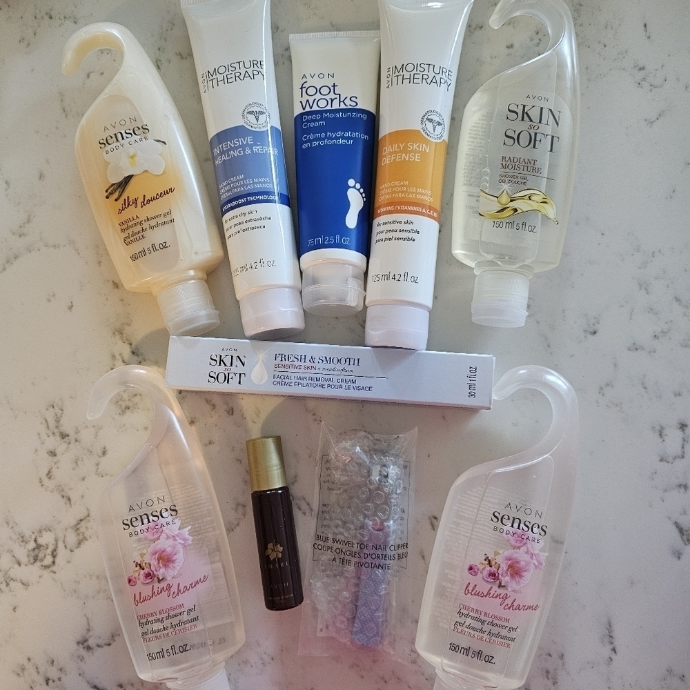 Avon Bundle - Lotions, Shower Gel, Foot Cream, Hair Remover